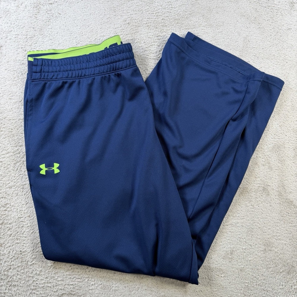 Under Armour Track Pants Mens 2XL Navy Loose Baggy Drawstring Active Gym